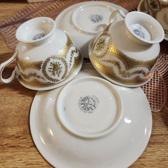 Castleton China Majestic Tea Cup & Saucer Set Gold Trim Vintage Elegant Gold Set - Picture 6 of 7
